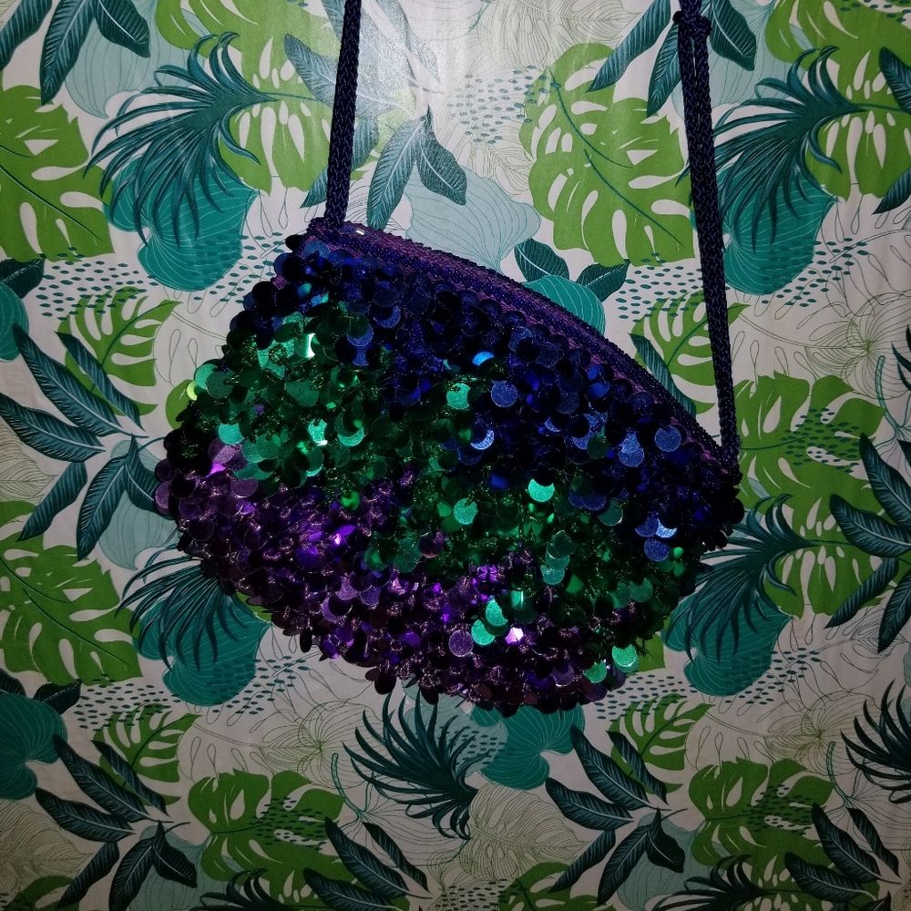 Retro 80's Sequined eveningwear purse - Picture 2 of 3